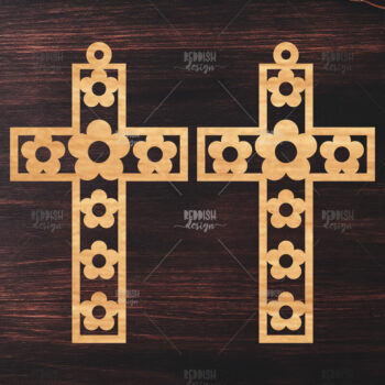 Intra απο ξύλο plywood Χρώμα wenge 3mm-4mm πάχος - Σταυρωτά σκουλαρίκια Δίασταση 3x3 cm INTRAFABR-121436652 - Image 1