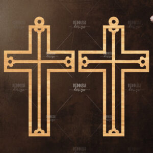 Intra απο ξύλο plywood  Χρώμα wenge 3mm-4mm πάχος - Σταυρωτά σκουλαρίκια Δίασταση 3x3 cm INTRAFABR-63890848