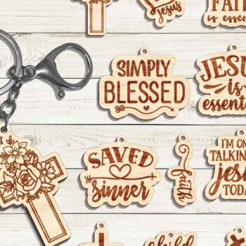 Intra απο ξύλο plywood  Χρώμα wenge 3mm-4mm πάχος - Cross & Jesus Keychain ,Jesus Cross Δίασταση 4x4 cm INTRAFABR-123188481 - Image 1