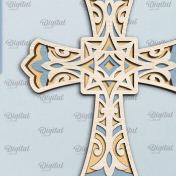 Intra απο ξύλο plywood Χρώμα wenge 3mm-4mm πάχος - Cross . Multilayer Cross Δίασταση 30x20 cm INTRAFABR-118471482 - Image 1