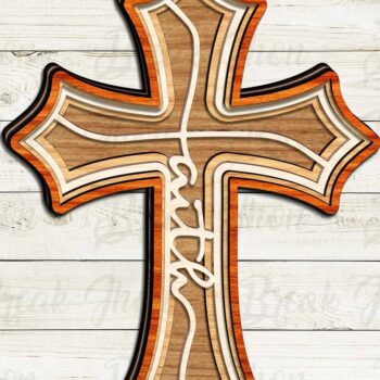 Intra απο ξύλο plywood Χρώμα wenge 3mm-4mm πάχος - Cross Δίασταση 20x20 cm INTRAFABR-118471499 - Image 2