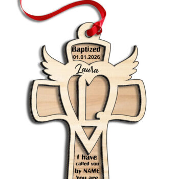 Intra απο ξύλο plywood Χρώμα wenge 3mm-4mm πάχος - Σταυρός λέιζερ γράμμα L στολίδι Μονόγραμμα Δίασταση 6x6 cm INTRAFABR-118471516 - Image 3