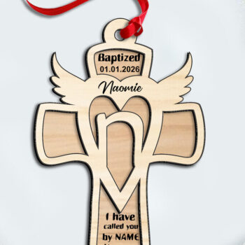Intra απο ξύλο plywood 3mm-4mm πάχος - Διακοσμητικό δώρο Cross Laser  Letter N Δίασταση 15x15 cm INTRAFABR-116626836 - Image 1