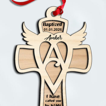 Intra απο ξύλο plywood Χρώμα wenge 3mm-4mm πάχος - Σταυρό γράμμα ένα στολίδι λέιζερ δώρο Δίασταση 6x6 cm INTRAFABR-70010125 - Image 1