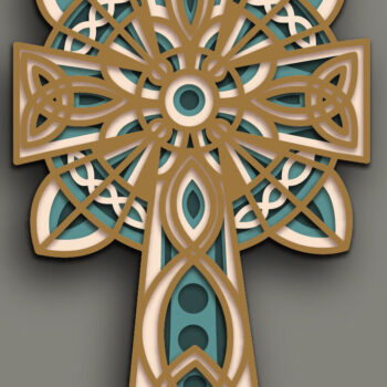 Intra απο ξύλο plywood  Χρώμα wenge 3mm-4mm πάχος - Cross Multilayer /Laser Cross DXF Δίασταση 30x20 cm INTRAFABR-96376752 - Image 3