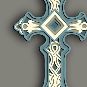 Intra απο ξύλο plywood Χρώμα wenge 3mm-4mm πάχος - Cross Multilayer /Laser Cross DXF Δίασταση 30x20 cm INTRAFABR-67795676 - Image 1