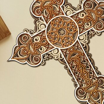 Intra απο ξύλο plywood  Χρώμα wenge 3mm-4mm πάχος - ΣΤΑΥΡΟ ΘΡΗΣΚΕΥΤΙΚΟ ξύλου & χαρτιού Δίασταση 11x12 cm INTRAFABR-65800719 - Image 6