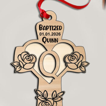 Intra απο ξύλο plywood  Χρώμα wenge 3mm-4mm πάχος - Σταυρός τριαντάφυλλο Γράμμα Q Laser Δώρο Στολίδι Δίασταση 6x6 cm INTRAFABR-67593694 - Image 3