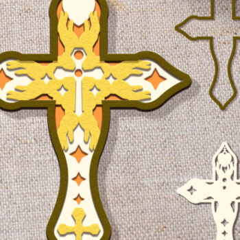 Intra απο ξύλο plywood  Χρώμα wenge 3mm-4mm πάχος - Πακέτο Nativity Cut Cross Sign Δίασταση 30x20 cm INTRAFABR-66393300 - Image 4