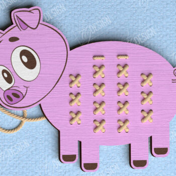 Intra απο ξύλο plywood  Χρώμα wenge 3mm-4mm πάχος - Πακέτο ζώων Cross Stitch | Μοντεσσόρι Δίασταση 15x15 cm INTRAFABR-67480674 - Image 3