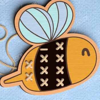 Intra απο ξύλο plywood  Χρώμα wenge 3mm-4mm πάχος - Πακέτο ζώων Cross Stitch | Μοντεσσόρι Δίασταση 15x15 cm INTRAFABR-67480674 - Image 6