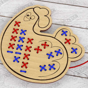 Intra απο ξύλο plywood  Χρώμα wenge 3mm-4mm πάχος - Cross Stitch Animals | CNC Δίασταση 15x15 cm INTRAFABR-72731655 - Image 1