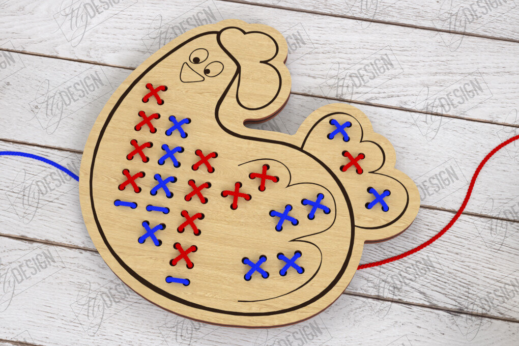 Intra απο ξύλο plywood  Χρώμα wenge 3mm-4mm πάχος - Cross Stitch Animals | CNC Δίασταση 15x15 cm INTRAFABR-72731655