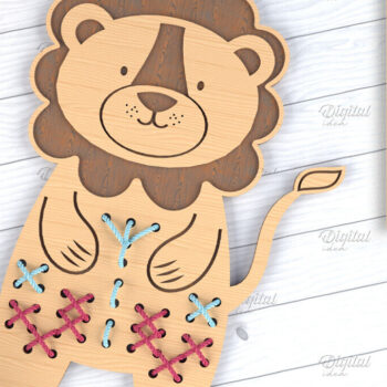 Intra απο ξύλο plywood  Χρώμα wenge 3mm-4mm πάχος - Cross Stitch Animals . Lion Δίασταση 30x20 cm INTRAFABR-121134486 - Image 1