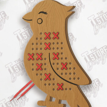 Intra απο ξύλο plywood Χρώμα wenge 3mm-4mm πάχος - Cross Stitch Bird | Μοντεσσόρι Δίασταση 15x15 cm INTRAFABR-112789491 - Image 1