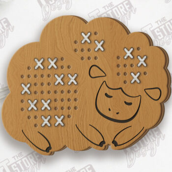 Intra απο ξύλο plywood Χρώμα wenge 3mm-4mm πάχος - Cross Stitch Sheep | CNC Δίασταση 15x15 cm INTRAFABR-109525269 - Image 1