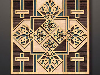 Intra απο ξύλο plywood  Χρώμα wenge 3mm-4mm πάχος - Cross Wall Art 3d Mandala Δίασταση 30x30 cm INTRAFABR-75318725 - Image 1