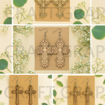 Intra απο ξύλο plywood Χρώμα wenge 3mm-4mm πάχος - Σκουλαρίκια σταυρού από ξύλο Δίασταση 3x3 cm INTRAFABR-35441368 - Image 1