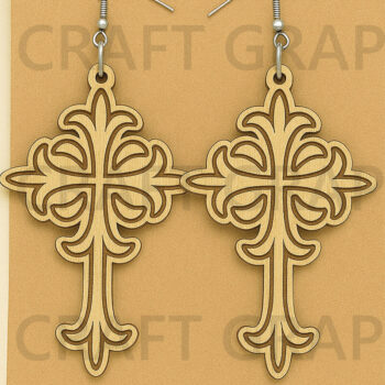 Intra απο ξύλο plywood Χρώμα wenge 3mm-4mm πάχος - Σκουλαρίκια σταυρού από ξύλο Δίασταση 3x3 cm INTRAFABR-35441368 - Image 2