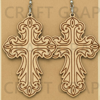 Intra απο ξύλο plywood Χρώμα wenge 3mm-4mm πάχος - Σκουλαρίκια σταυρού από ξύλο Δίασταση 3x3 cm INTRAFABR-35441368 - Image 7