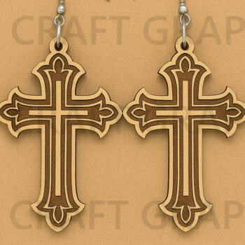 Intra απο ξύλο plywood Χρώμα wenge 3mm-4mm πάχος - Σκουλαρίκια σταυρού από ξύλο Δίασταση 3x3 cm INTRAFABR-35441368 - Image 9