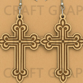 Intra απο ξύλο plywood Χρώμα wenge 3mm-4mm πάχος - Σκουλαρίκια σταυρού από ξύλο Δίασταση 3x3 cm INTRAFABR-35441368 - Image 10