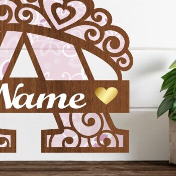 Intra απο ξύλο plywood Χρώμα wenge 3mm-4mm πάχος - Crown Capital Monogram Letter a Δίασταση 30x20 cm INTRAFABR-70929812 - Image 1