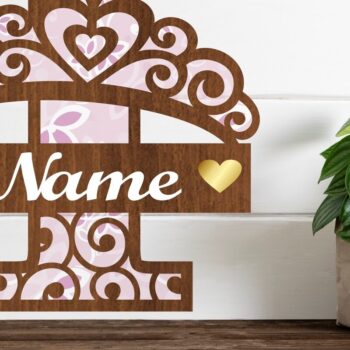 Intra απο ξύλο plywood  Χρώμα wenge 3mm-4mm πάχος - Crown Capital Monogram Letter I Δίασταση 30x20 cm INTRAFABR-47679348 - Image 1