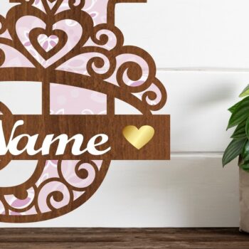 Intra απο ξύλο plywood Χρώμα wenge 3mm-4mm πάχος - Crown Capital Monogram Letter J Δίασταση 30x20 cm INTRAFABR-30686199 - Image 1