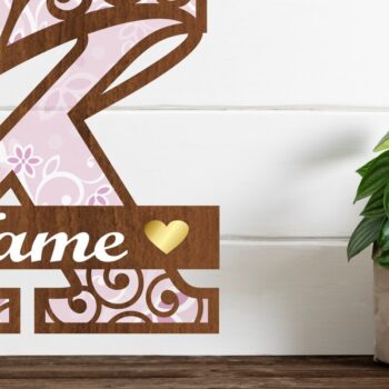 Intra απο ξύλο plywood  Χρώμα wenge 3mm-4mm πάχος - Κορώνα κεφαλαίο μονόγραμμα Γράμμα K Δίασταση 30x20 cm INTRAFABR-118485728 - Image 1