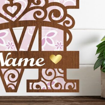 Intra απο ξύλο plywood  Χρώμα wenge 3mm-4mm πάχος - Μονόγραμμα με κεφαλαίο στέμμα Γράμμα M Δίασταση 30x20 cm INTRAFABR-40249728 - Image 1