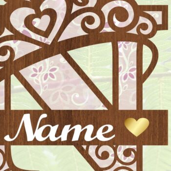 Intra απο ξύλο plywood Χρώμα wenge 3mm-4mm πάχος - Κορώνα κεφαλαίο μονόγραμμα Γράμμα N Δίασταση 30x20 cm INTRAFABR-95337769 - Image 3