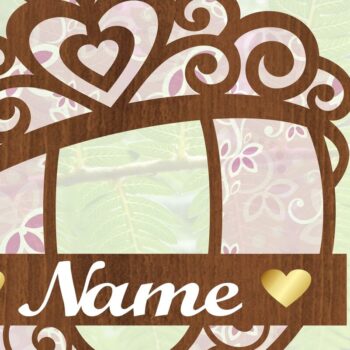 Intra απο ξύλο plywood  Χρώμα wenge 3mm-4mm πάχος - Κορώνα κεφαλαίο μονόγραμμα Επιστολή O Δίασταση 30x20 cm INTRAFABR-84847740 - Image 3