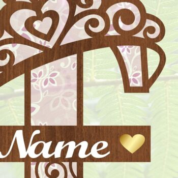 Intra απο ξύλο plywood  Χρώμα wenge 3mm-4mm πάχος - Κορώνα κεφαλαίο μονόγραμμα Γράμμα T Δίασταση 30x20 cm INTRAFABR-108043656 - Image 3