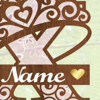 Intra απο ξύλο plywood  Χρώμα wenge 3mm-4mm πάχος - Κορώνα κεφαλαίο μονόγραμμα Γράμμα X Δίασταση 30x20 cm INTRAFABR-72793245 - Image 3