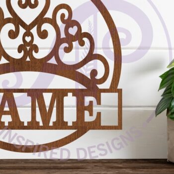 Intra απο ξύλο plywood Χρώμα wenge 3mm-4mm πάχος - Σήμα ονόματος κορώνας Πρότυπο κοπής λέιζερ Δίασταση 30x20 cm INTRAFABR-103952911 - Image 1