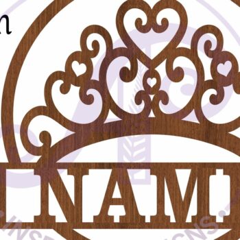 Intra απο ξύλο plywood Χρώμα wenge 3mm-4mm πάχος - Σήμα ονόματος κορώνας Πρότυπο κοπής λέιζερ Δίασταση 30x20 cm INTRAFABR-103952911 - Image 4