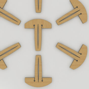 Intra απο ξύλο plywood  Χρώμα wenge 3mm-4mm πάχος - Καρφίτσες δίσκου για ψίχουλα για Glowforge Lightburn Δίασταση 30x20 cm INTRAFABR-112013753 - Image 2