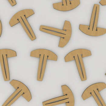 Intra απο ξύλο plywood  Χρώμα wenge 3mm-4mm πάχος - Καρφίτσες δίσκου για ψίχουλα για Glowforge Lightburn Δίασταση 30x20 cm INTRAFABR-112013753 - Image 3