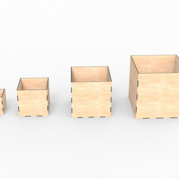 Intra απο ξύλο plywood Χρώμα wenge 3mm-4mm πάχος - κοπής με λέιζερ Cube Box Δίασταση 30x20 cm INTRAFABR-119041490 - Image 2