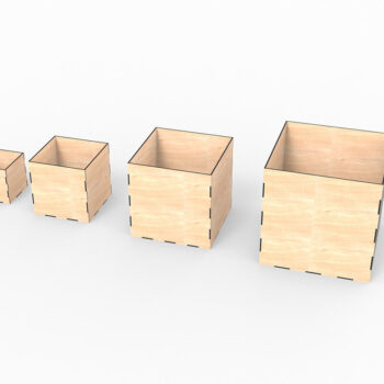 Intra απο ξύλο plywood Χρώμα wenge 3mm-4mm πάχος - κοπής με λέιζερ Cube Box Δίασταση 30x20 cm INTRAFABR-119041490 - Image 3