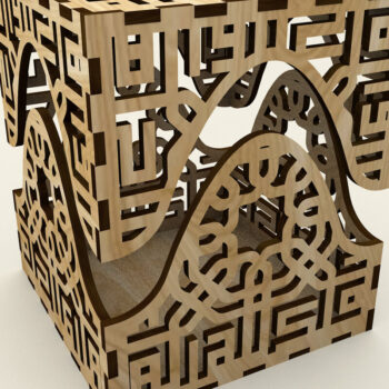 Intra απο ξύλο plywood  Χρώμα wenge 3mm-4mm πάχος - Κυβικό κουτί Δίασταση 4x4 cm INTRAFABR-109513084 - Image 3