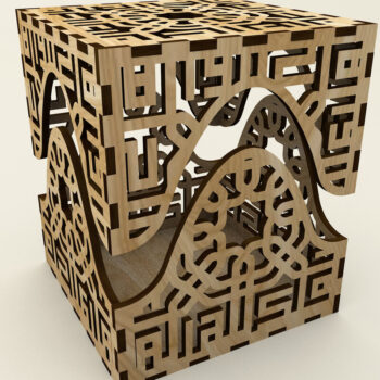 Intra απο ξύλο plywood  Χρώμα wenge 3mm-4mm πάχος - Κυβικό κουτί Δίασταση 4x4 cm INTRAFABR-109513084 - Image 5