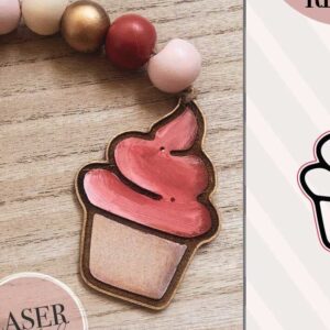 Intra απο ξύλο plywood  Χρώμα wenge 3mm-4mm πάχος - κοπής ετικετών για Cupcake Beaded Garland Δίασταση 4x4 cm INTRAFABR-103063712