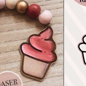 Intra απο ξύλο plywood  Χρώμα wenge 3mm-4mm πάχος - κοπής ετικετών για Cupcake Beaded Garland Δίασταση 4x4 cm INTRAFABR-103063712 - Image 1