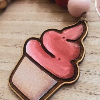 Intra απο ξύλο plywood  Χρώμα wenge 3mm-4mm πάχος - κοπής ετικετών για Cupcake Beaded Garland Δίασταση 4x4 cm INTRAFABR-103063712 - Image 4