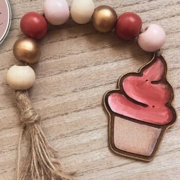 Intra απο ξύλο plywood  Χρώμα wenge 3mm-4mm πάχος - κοπής ετικετών για Cupcake Beaded Garland Δίασταση 4x4 cm INTRAFABR-103063712 - Image 5