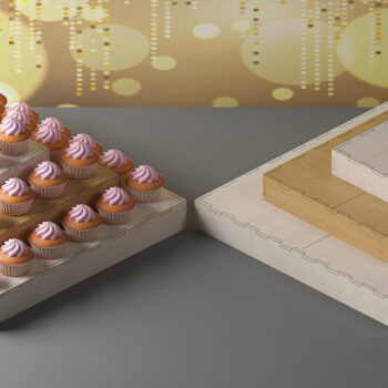 Intra απο ξύλο plywood Χρώμα wenge 3mm-4mm πάχος - Βάση προβολής Cupcake / Ξύλινη θήκη για κέικ Δίασταση 30x20 cm INTRAFABR-77770755 - Image 3