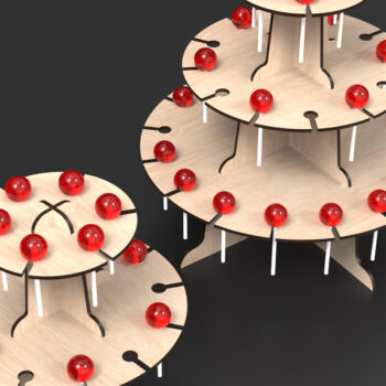 Intra απο ξύλο plywood Χρώμα wenge 3mm-4mm πάχος - Cupcake Lollipop Stand Δίασταση 20x20 cm INTRAFABR-39569724 - Image 3