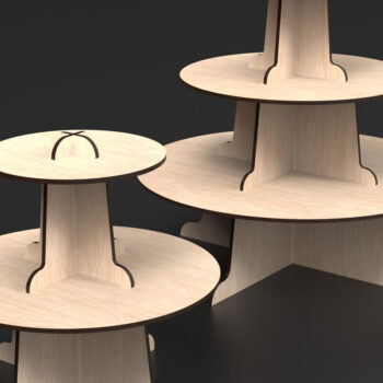 Intra απο ξύλο plywood Χρώμα wenge 3mm-4mm πάχος - Cupcake Lollipop Stand Δίασταση 20x20 cm INTRAFABR-39569724 - Image 4